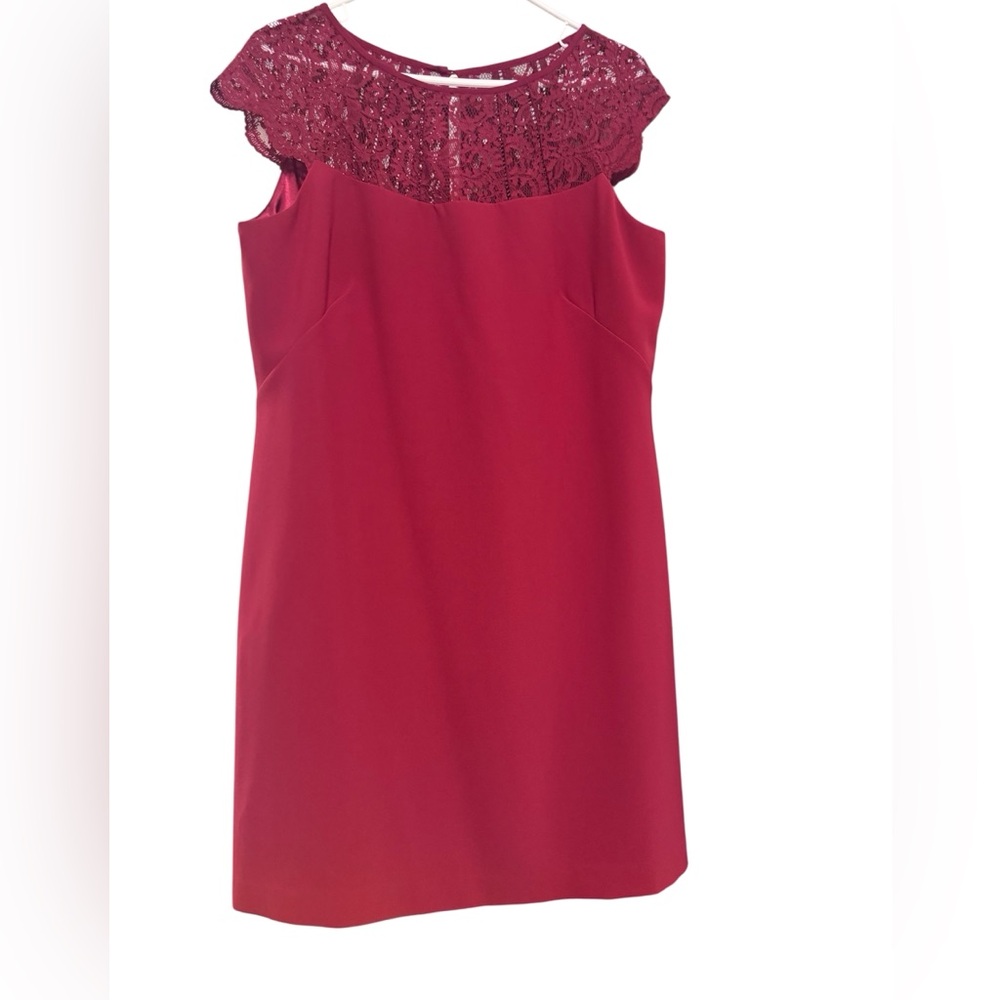 White House Black Market Rich Deep Red Dress size 14